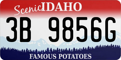 ID license plate 3B9856G