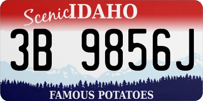 ID license plate 3B9856J
