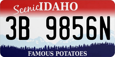 ID license plate 3B9856N
