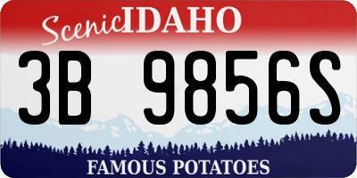 ID license plate 3B9856S