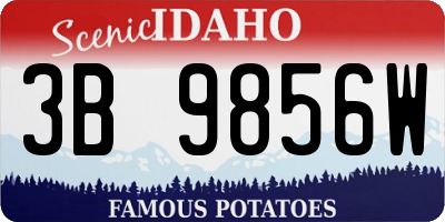 ID license plate 3B9856W