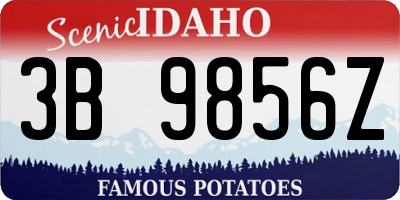 ID license plate 3B9856Z