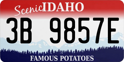 ID license plate 3B9857E