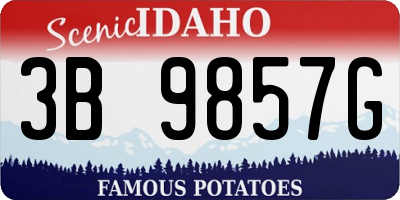 ID license plate 3B9857G
