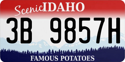 ID license plate 3B9857H