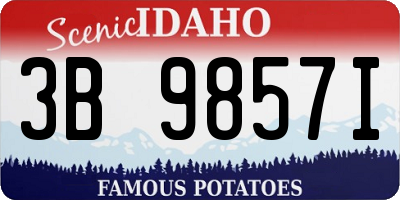 ID license plate 3B9857I