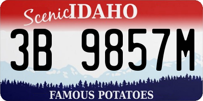 ID license plate 3B9857M