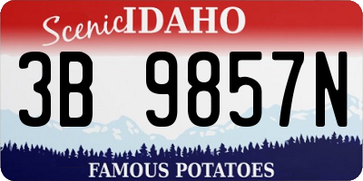 ID license plate 3B9857N