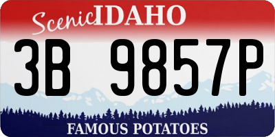 ID license plate 3B9857P