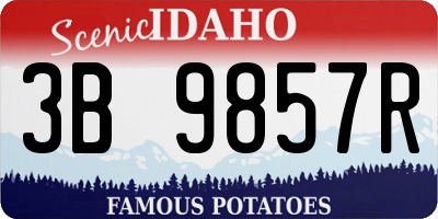 ID license plate 3B9857R