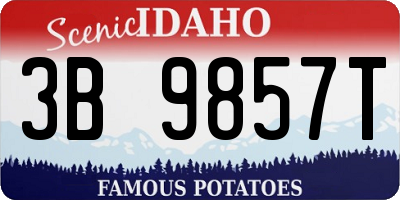 ID license plate 3B9857T