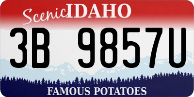 ID license plate 3B9857U
