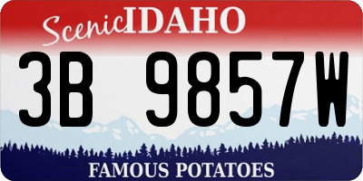 ID license plate 3B9857W