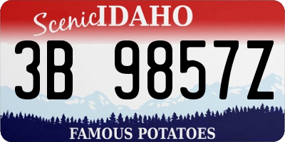 ID license plate 3B9857Z