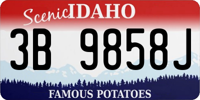 ID license plate 3B9858J