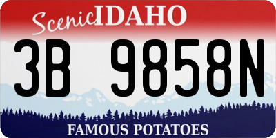 ID license plate 3B9858N