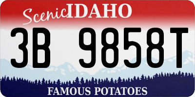 ID license plate 3B9858T