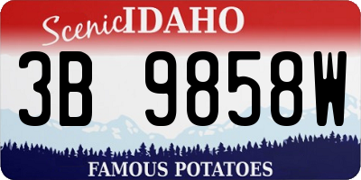 ID license plate 3B9858W