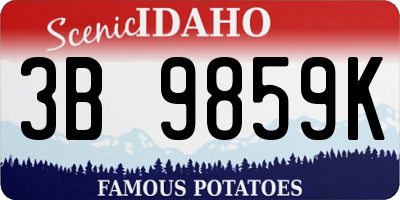 ID license plate 3B9859K