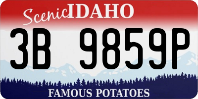 ID license plate 3B9859P