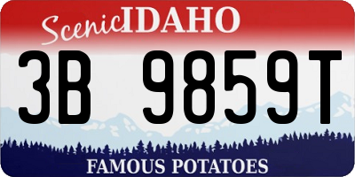 ID license plate 3B9859T