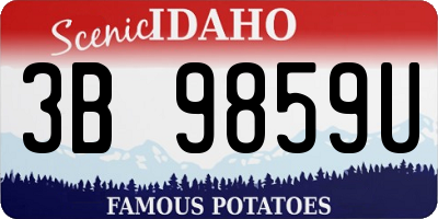 ID license plate 3B9859U