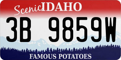 ID license plate 3B9859W