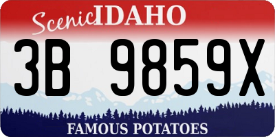 ID license plate 3B9859X