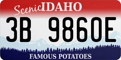 ID license plate 3B9860E