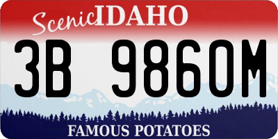 ID license plate 3B9860M