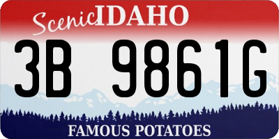 ID license plate 3B9861G