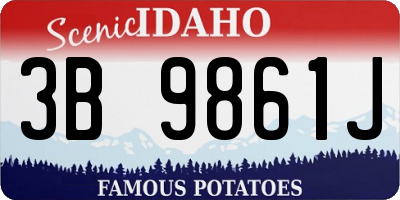 ID license plate 3B9861J