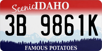 ID license plate 3B9861K
