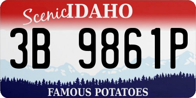 ID license plate 3B9861P