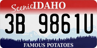 ID license plate 3B9861U
