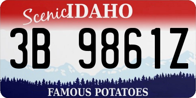 ID license plate 3B9861Z