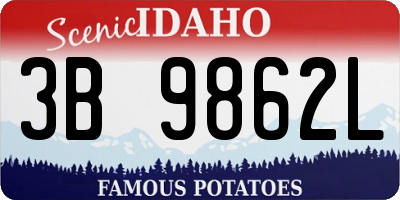 ID license plate 3B9862L