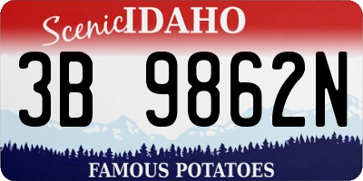 ID license plate 3B9862N