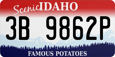 ID license plate 3B9862P