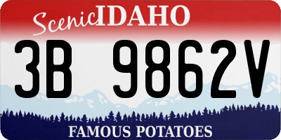 ID license plate 3B9862V