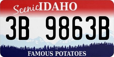 ID license plate 3B9863B