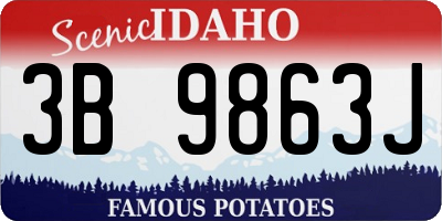 ID license plate 3B9863J