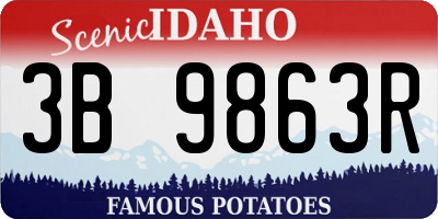 ID license plate 3B9863R