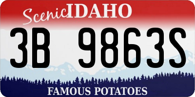 ID license plate 3B9863S