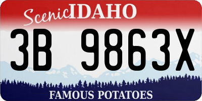 ID license plate 3B9863X