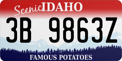 ID license plate 3B9863Z