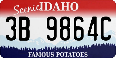ID license plate 3B9864C
