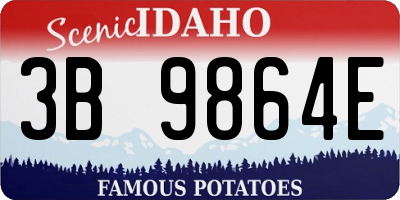 ID license plate 3B9864E
