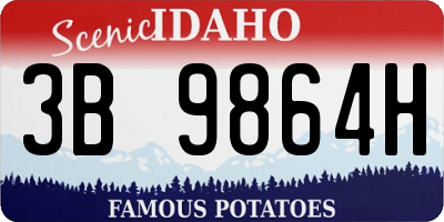 ID license plate 3B9864H