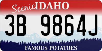 ID license plate 3B9864J